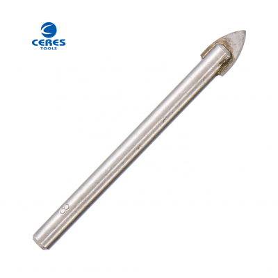 Straight shank sandblasted finish flat tip rolled glass tile drill bit for glass drilling