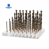 Straight shank DIN338 standard HSS P6M5 M2 fully ground black&amber twist drill bit for metal drilling