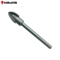 Sand Blasted Round Shank Cross Carbide Tip Glass Drill Bit for Glass Ceramic Porcelain Tile Drilling